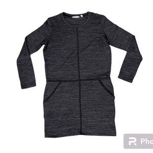 Athleta Destiny Techie Dark Gray Long Sleeve Dress Size M